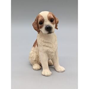 Resin Hollow Saint Bernard Mix Dog Figure 5" Statue Figurine Home Decor